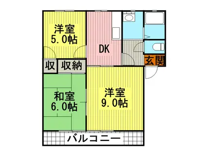 第2フレグランス由宇崎(3DK/2階)の間取り写真