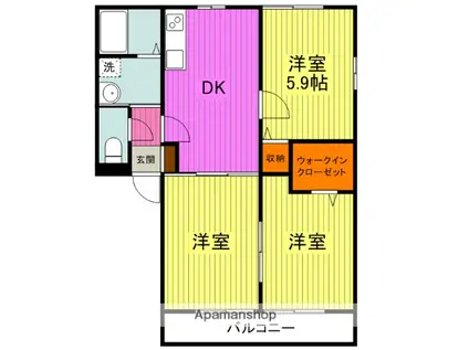 レトア田島(3DK/1階)の間取り写真