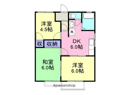 ジョイパレスB(3DK/1階)の間取り写真