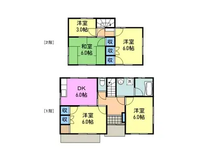 岩徳線 岩国駅 徒歩13分 2階建 築49年(4SDK)の間取り写真