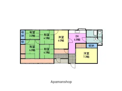 山陽本線 岩国駅 徒歩20分 1階建 築70年(6DK)の間取り写真