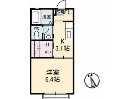 シャーメゾンFUKUDA(1K/2階)の間取り写真