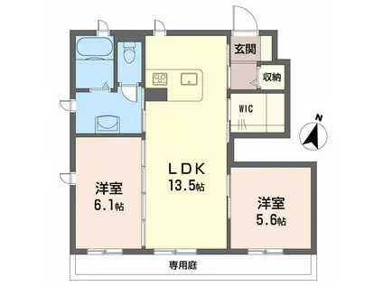 シャーメゾン・クレセオD棟(2LDK/1階)の間取り写真