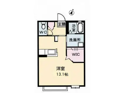 恋路ガーデンプレイス A棟(ワンルーム/2階)の間取り写真