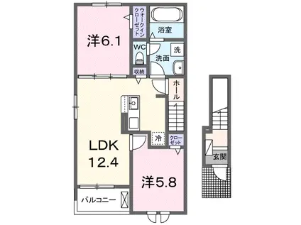 フォレストスクエアA(2LDK/2階)の間取り写真