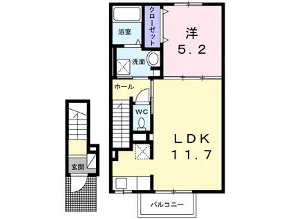 チャコット(1LDK/2階)の間取り写真