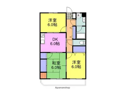 マルジュ阿山A(3DK/1階)の間取り写真