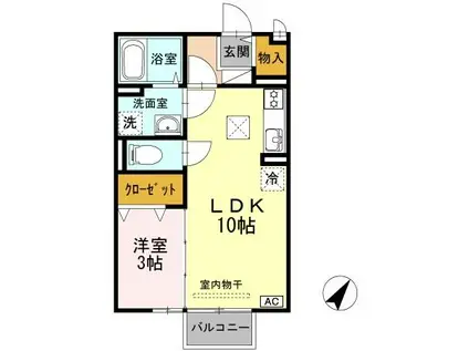 セジュール浅江(1LDK/2階)の間取り写真