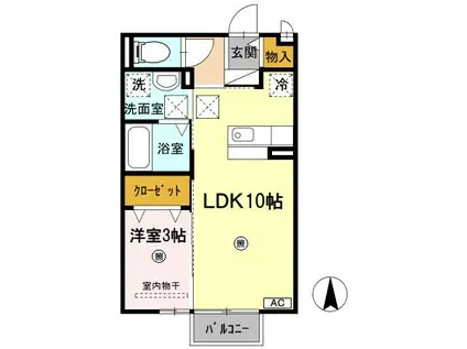 スプルース順(1LDK/1階)の間取り写真