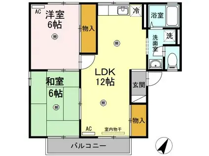 MORE A棟(2LDK/2階)の間取り写真