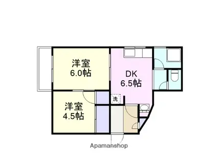 谷本アパート(2DK/1階)の間取り写真