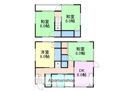 岩徳線 西岩国駅 徒歩20分 2階建 築50年(4DK)の間取り写真