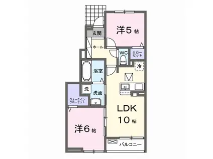 ラフィネ Ⅰ(2LDK/1階)の間取り写真