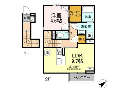 GRAND MAISON.26(1LDK/2階)の間取り写真