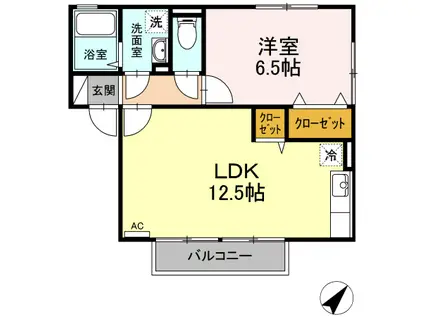 シャルマン(1LDK/2階)の間取り写真