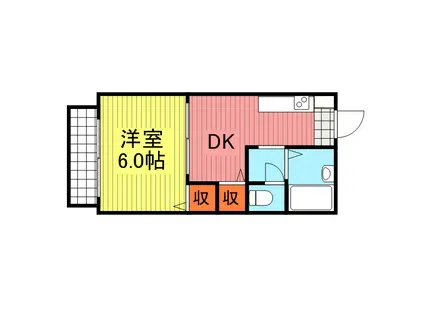 ベル八番館(1DK/1階)の間取り写真