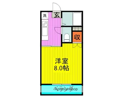 オーチャードB(1K/1階)の間取り写真