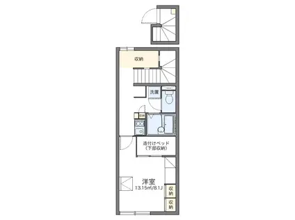 レオパレス蔵敷(1K/2階)の間取り写真