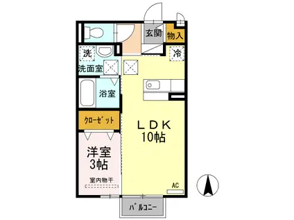 スプルース順(1LDK/1階)の間取り写真