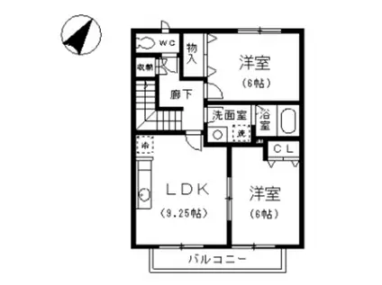 ピュアリーフ(2LDK/2階)の間取り写真