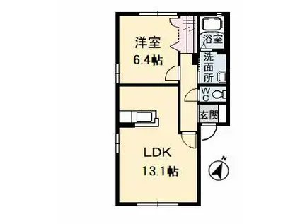 メゾンスカイヒルズ D棟(1LDK/1階)の間取り写真