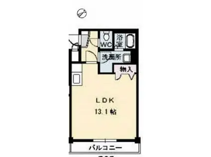 JRBハイツふしの(ワンルーム/1階)の間取り写真