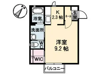 シャーメゾンロイヤルオークス(ワンルーム/1階)の間取り写真
