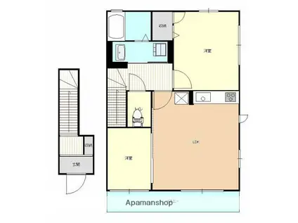 ハイム・ソレアード(2LDK/1階)の間取り写真