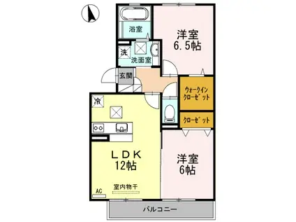 サンストロベリーA棟(2LDK/1階)の間取り写真