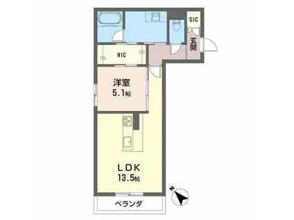 シャーメゾンアルバスⅡ(1LDK/1階)の間取り写真
