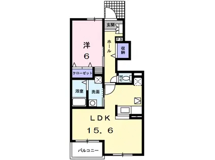 シンフォニー(1LDK/1階)の間取り写真