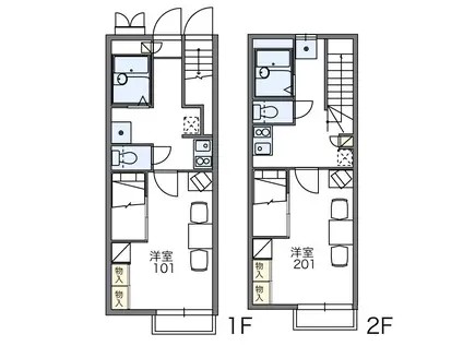 レオパレスボムール大崎(1K/2階)の間取り写真