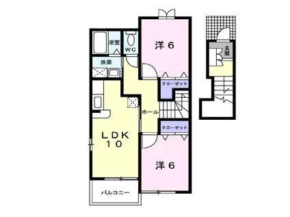 アグレブルS・C(2LDK/2階)の間取り写真