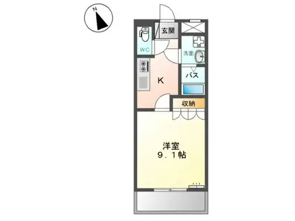 ウィルタウン(1K/1階)の間取り写真