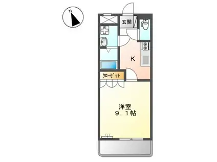 ウィルタウン(1K/1階)の間取り写真