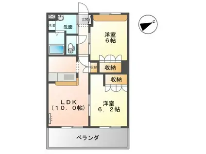 アルフィスタ トレ(2LDK/2階)の間取り写真