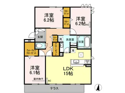 エンジェル フタミ(3LDK/3階)の間取り写真