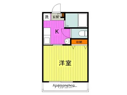 エクスリート・KⅡ(1K/2階)の間取り写真