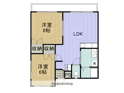 イミューブルカトレア(2LDK/1階)の間取り写真