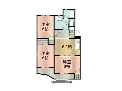 クリスタル12(3DK/2階)の間取り写真