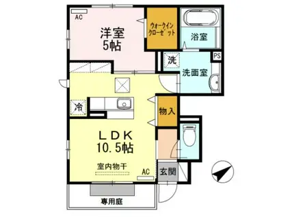 光2014(1LDK/1階)の間取り写真