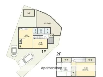 山陽本線 防府駅 徒歩48分 2階建 築44年(3LDK)の間取り写真