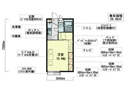 レオパレス装束(1K/2階)の間取り写真