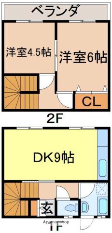 山下アパート(2DK/1階)の間取り写真