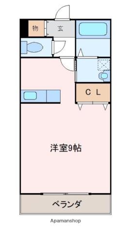 アンジェリークA(ワンルーム/2階)の間取り写真
