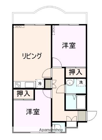 パルコ島(2LDK/3階)の間取り写真
