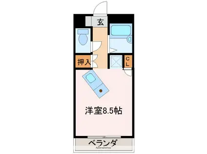 アルフィーネ宇部(ワンルーム/4階)の間取り写真