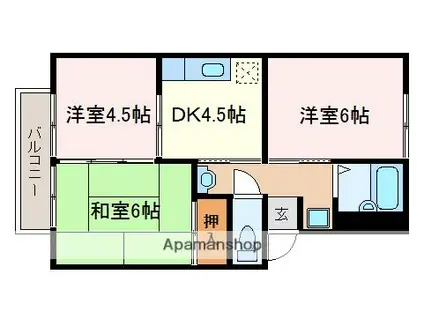 ハイツたちばな(3DK/2階)の間取り写真