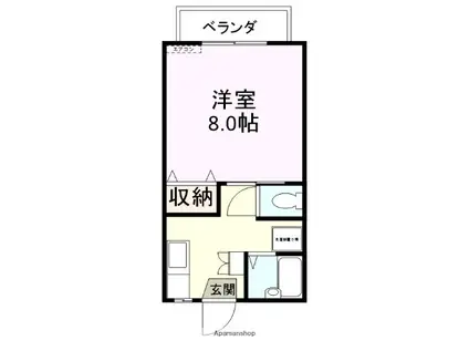 アルカディア(1K/1階)の間取り写真