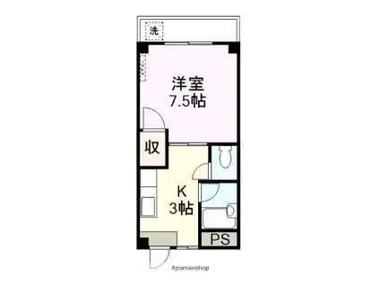 エスペラントY(1K/3階)の間取り写真